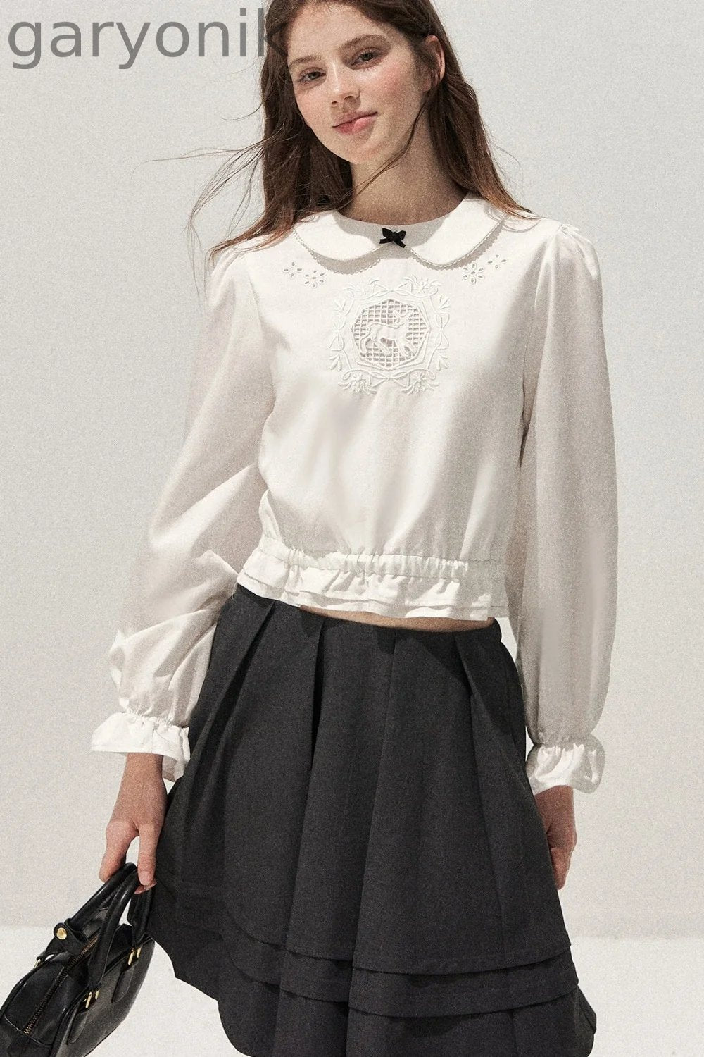 Lyocell Deer Collar Blouse