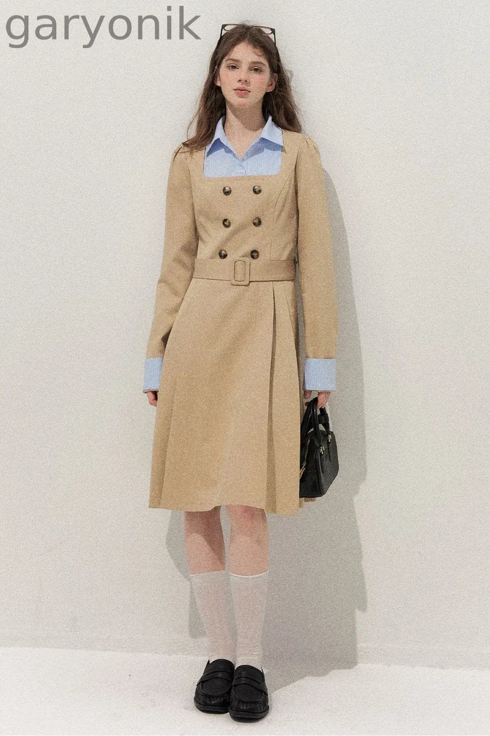 Retro Two-Piece Trench Dress
