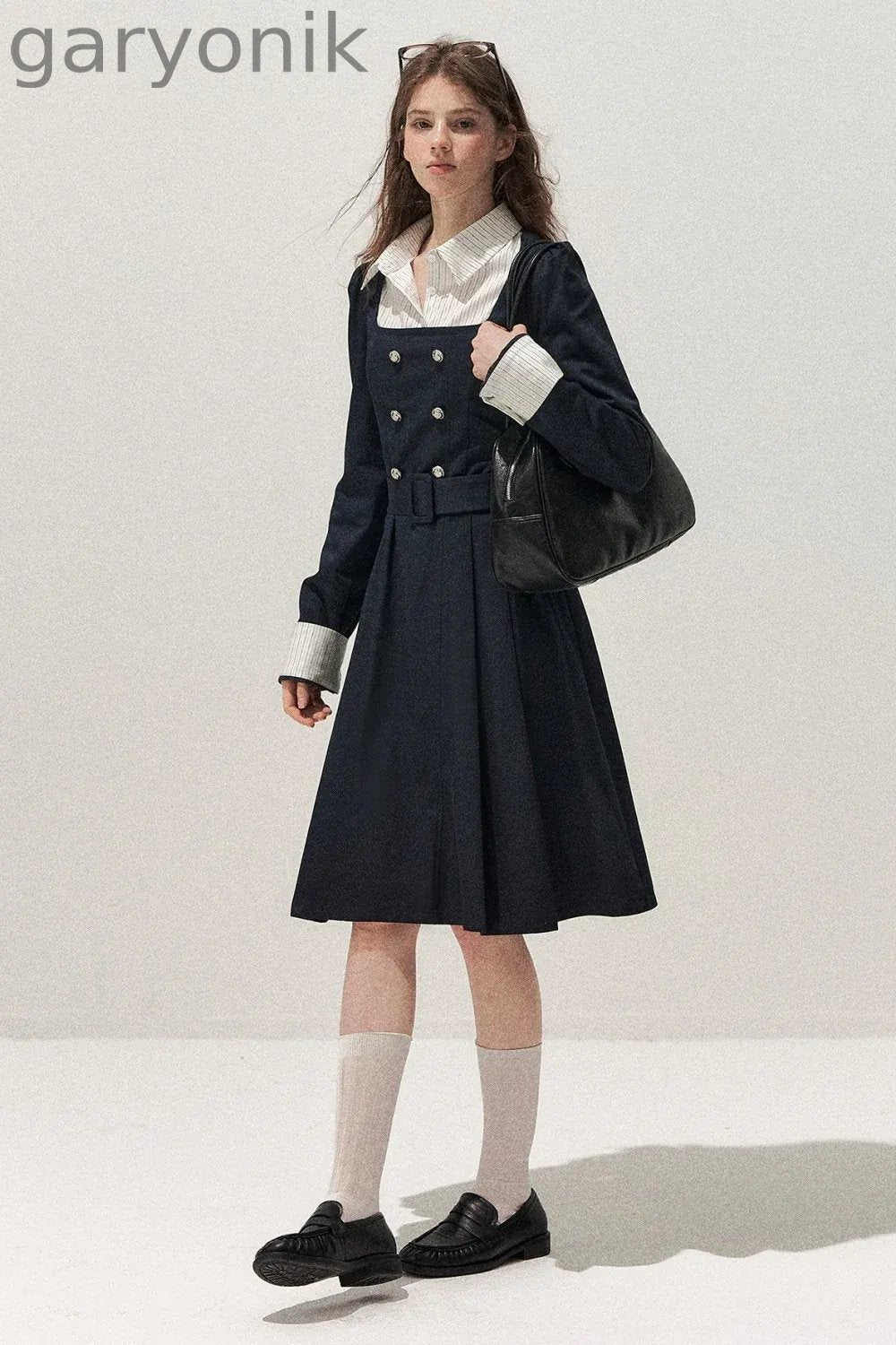 Retro Two-Piece Trench Dress
