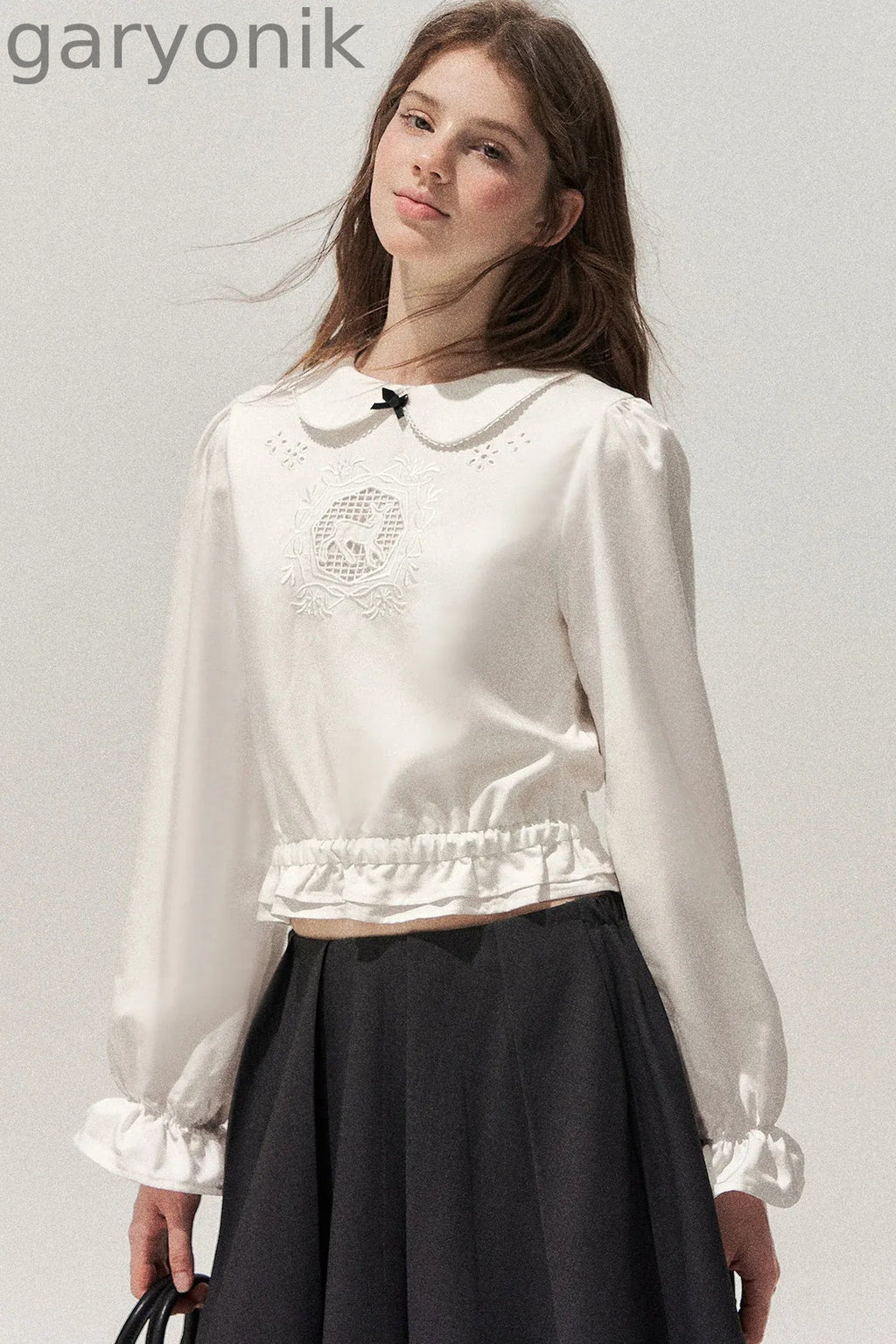 Lyocell Deer Collar Blouse