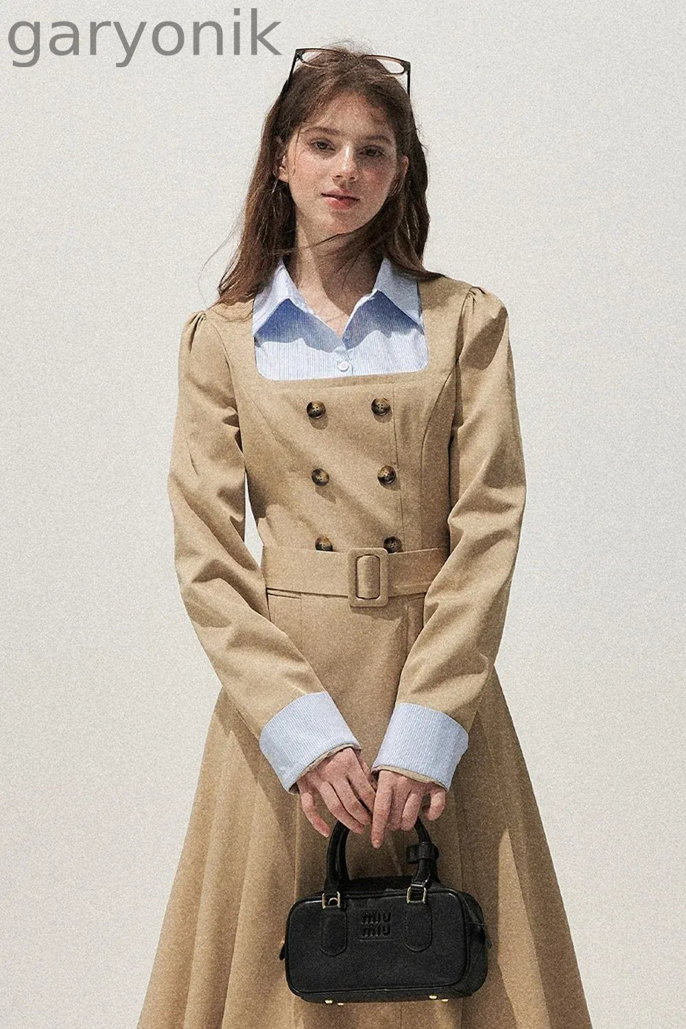 Retro Two-Piece Trench Dress