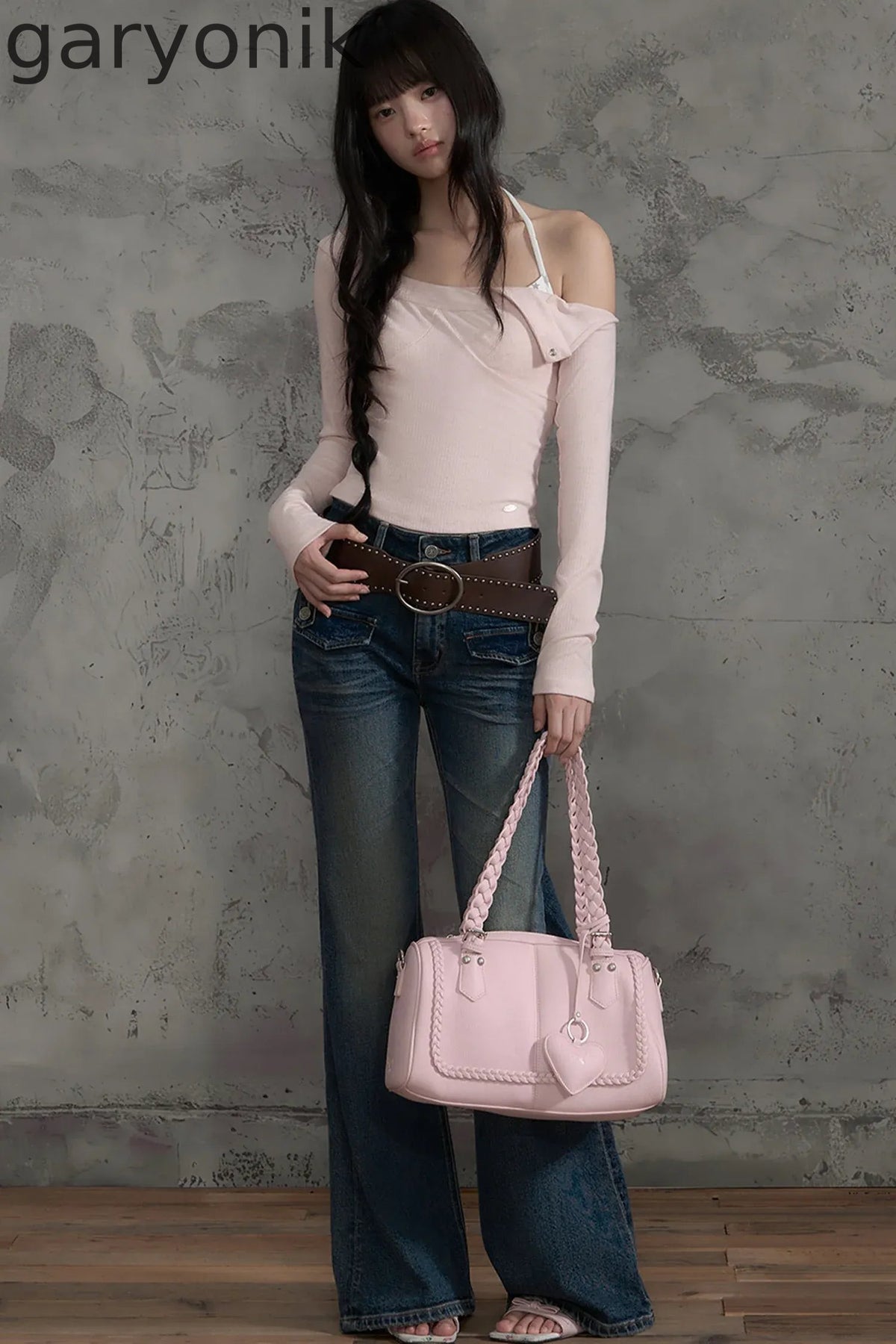 Off-Shoulder Long-Sleeve Top and Pants Set-Up