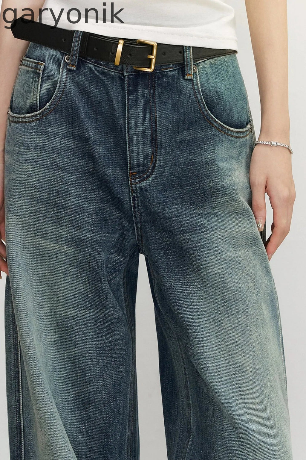 Vintage Washed Denim Pants