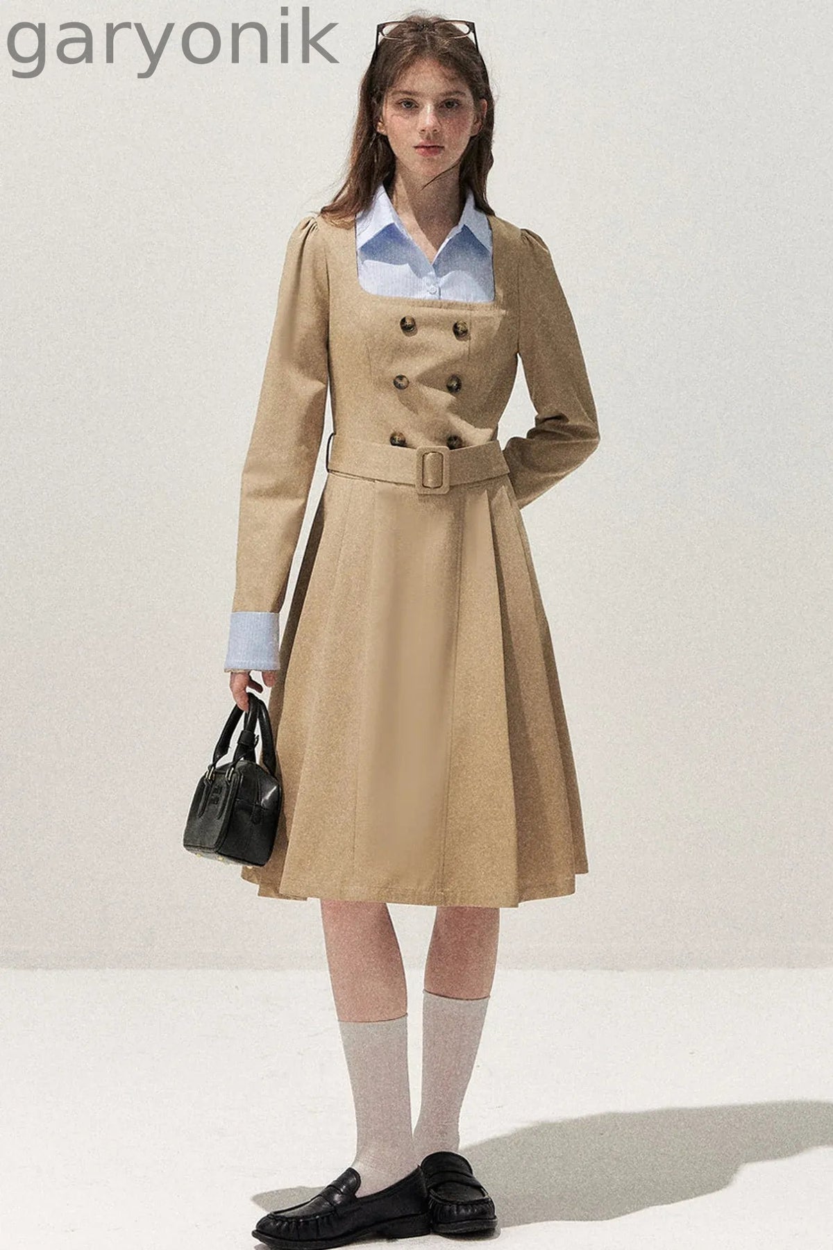 Retro Two-Piece Trench Dress