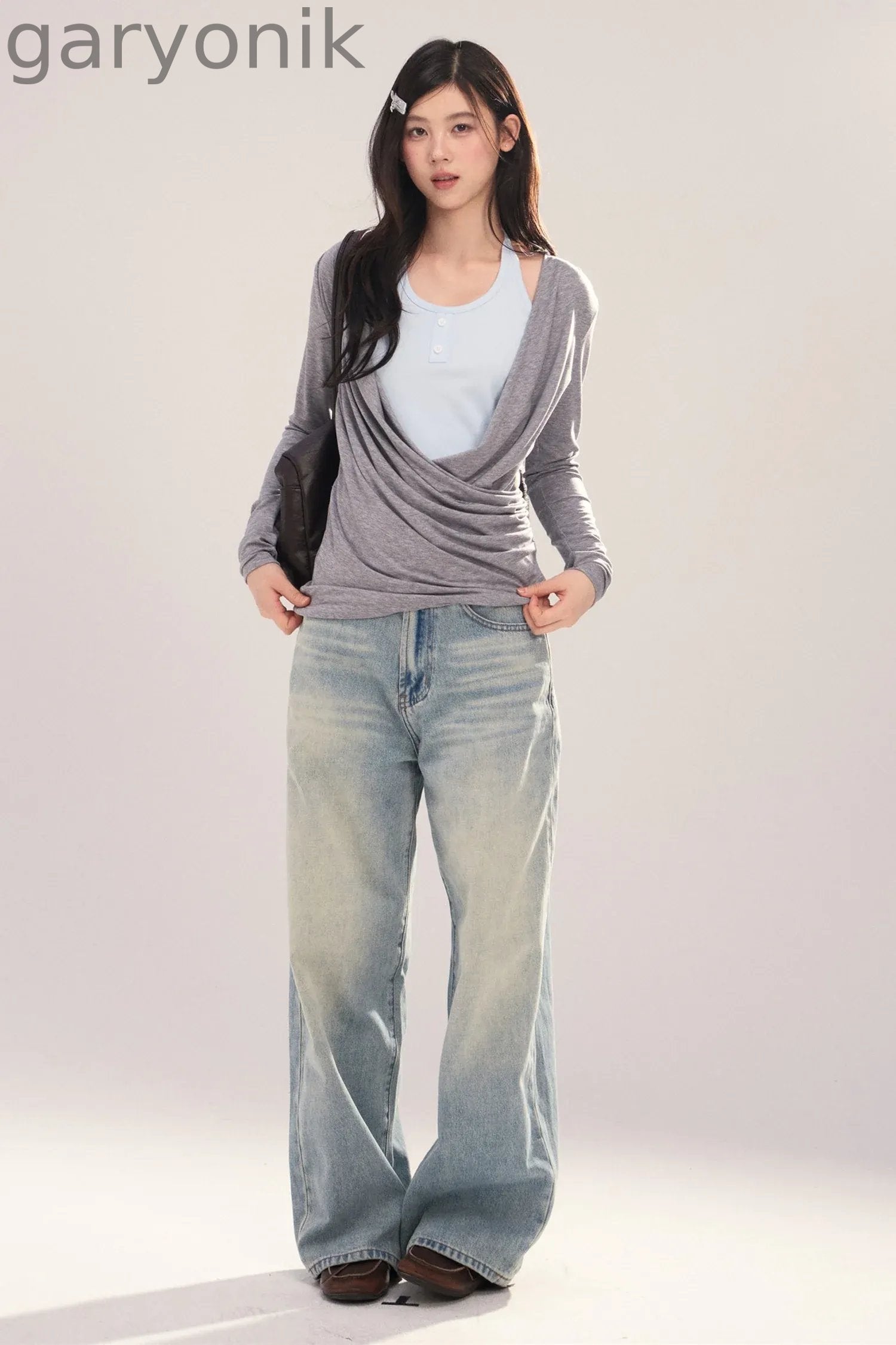 Layered-Look Long-Sleeve Top